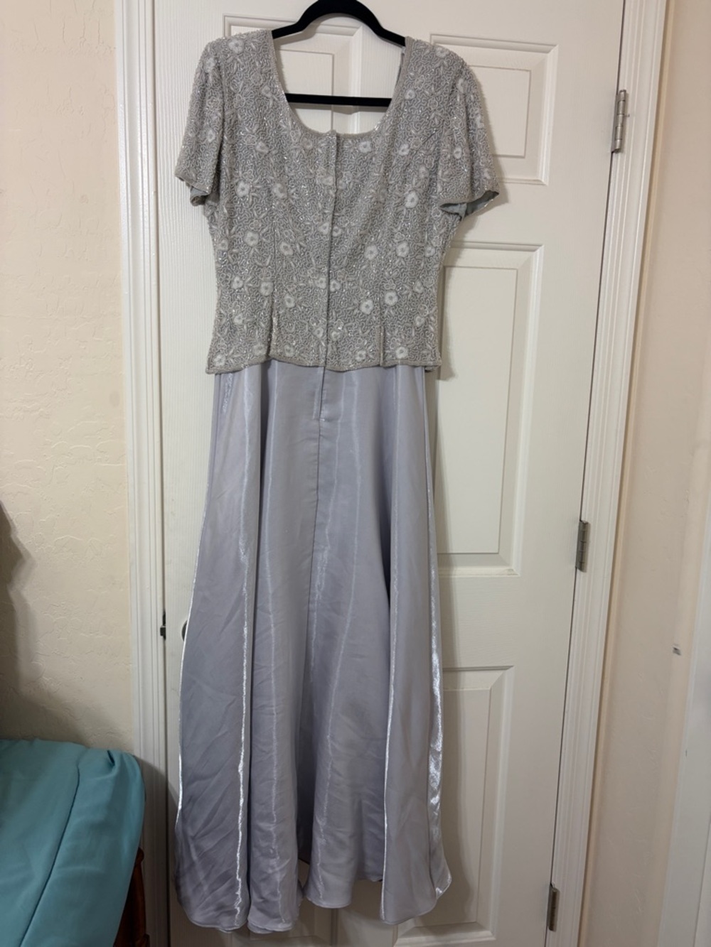 Stenay Silver Lavender Beaded Bodice Evening Gown size 8 - Picture 5 of 16